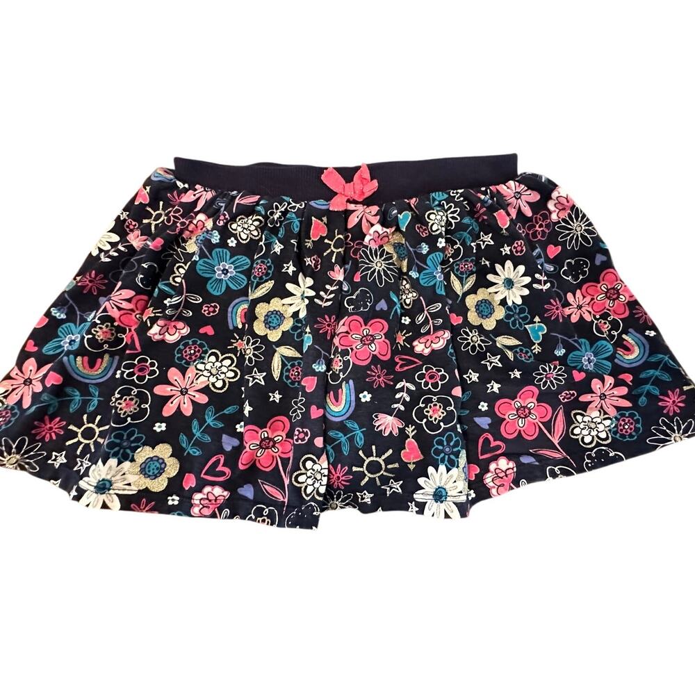 navy floral girls' skort